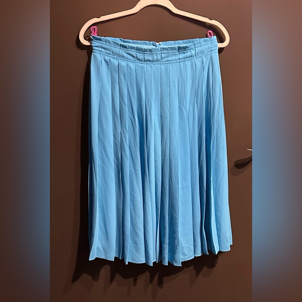 J. Crew Sky Blue Midi Skirt Pleated Size 6